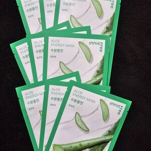 9 Pack Innisfree Aloe Energy Mask Set
